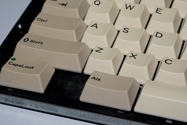 Detail of the cleaned A3000 keyboard.