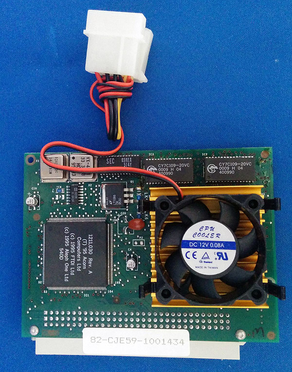 The CJE Micro's 5x86 RiscPC processor card