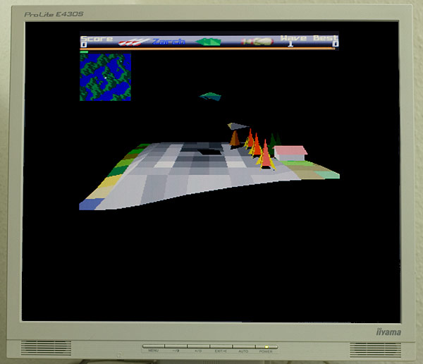 Zarch on a (S)VGA monitor with LCDGameModes displaying with the correct aspect ratio and centred