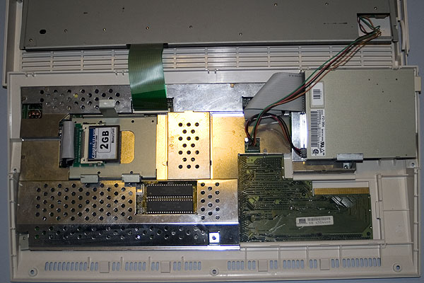 The Amiga 1200 with the top cover removed