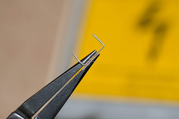 A detail shot of the staple after extraction with some needle nose pliers