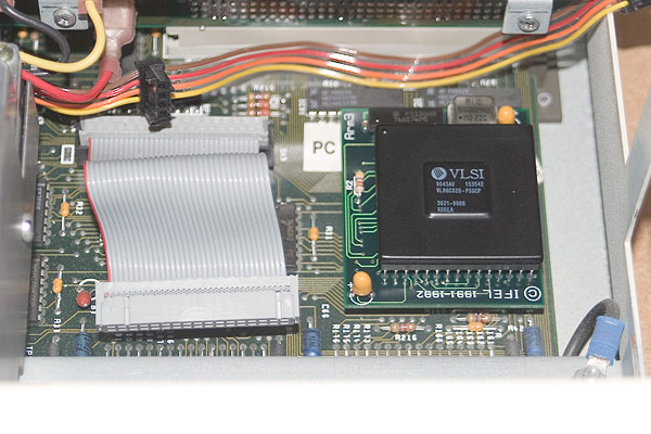 The ARM3 CPU fitted into the ARM socket on the A410/1 motherboard