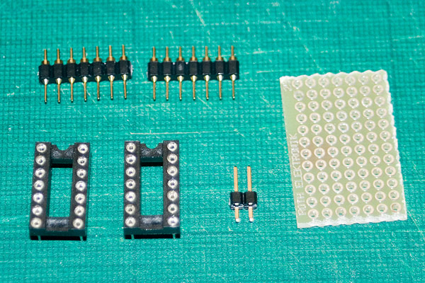 The parts required for the VGA mod daughter board.