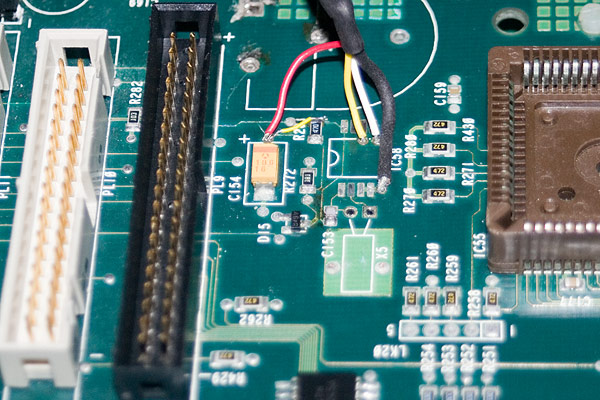 Connecting an umbilical cable to known good points on the A5000 board