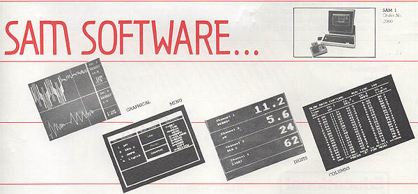 SAM Software brochure screen shots