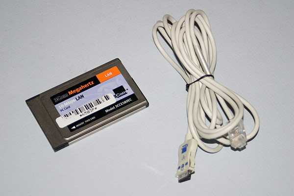 The 3Com card and custom Ethernet cable